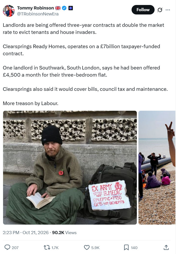 Tommy Robinson: Landlords are being offered three-year...