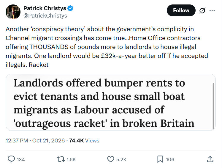 Patrick Christys: Another ‘conspiracy theory’...