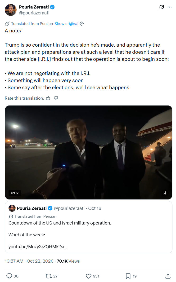 Pouria Zeraati: Trump is so confident in the decision...