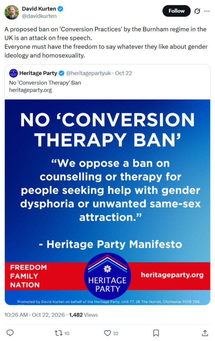 David Kurten: A proposed ban on 'Conversion Practices'...