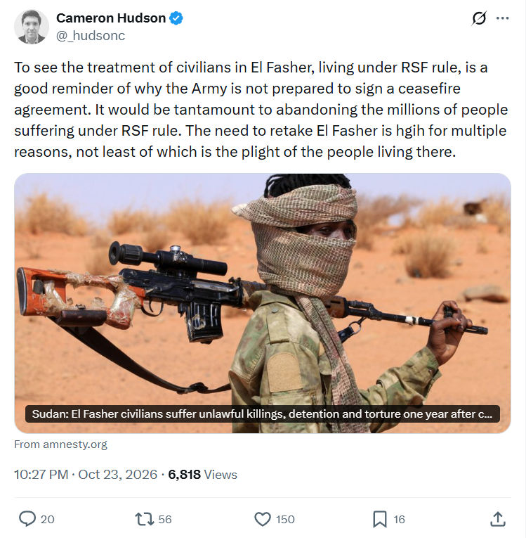 Cameron Hudson: To see the treatment of civilians...