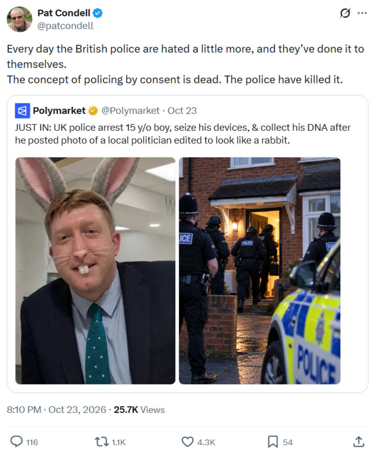Pat Condell: Every day the British police...
