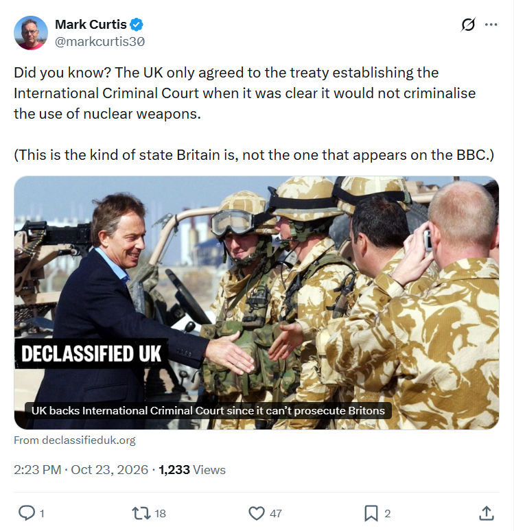Mark Curtis: Did you know? The UK...