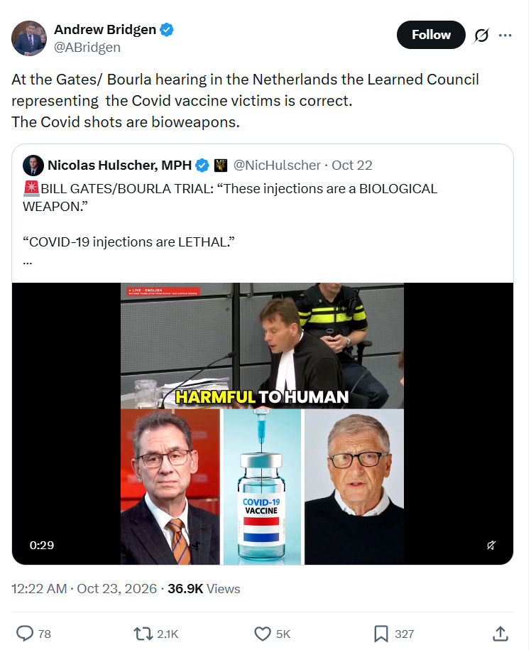 Andrew Bridgen: At the Gates/ Bourla hearing...