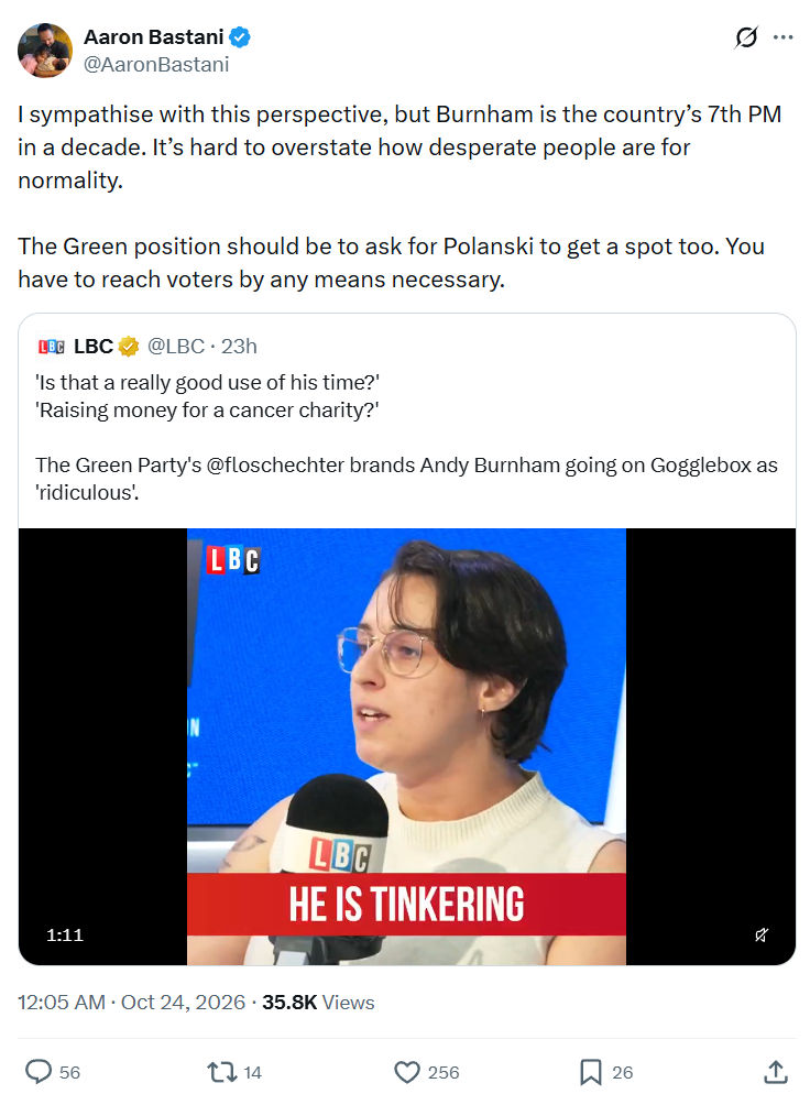 Aaron Bastani: I sympathise with this perspective...