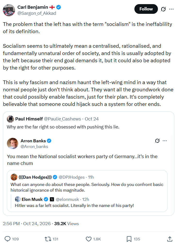 Carl Benjamin: The problem that the left...