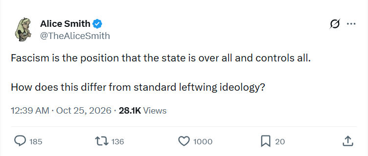 Alice Smith: Fascism is the position...