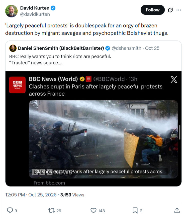 David Kurten: 'Largely peaceful protests' is doublespeak...