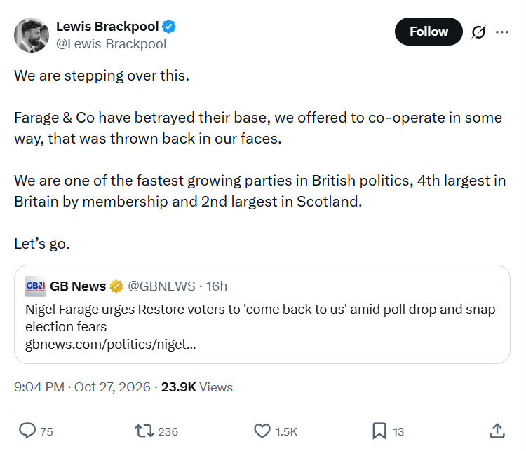 Lewis Brackpool: We are stepping over this...