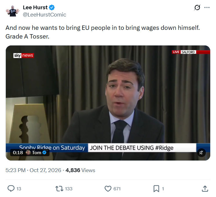Lee Hurst: And now he wants to bring...