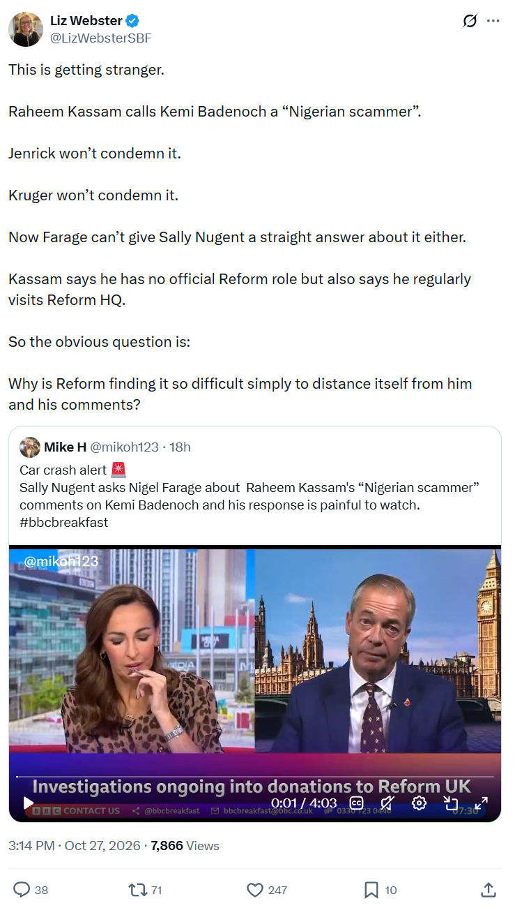 Liz Webster: This is getting stranger...