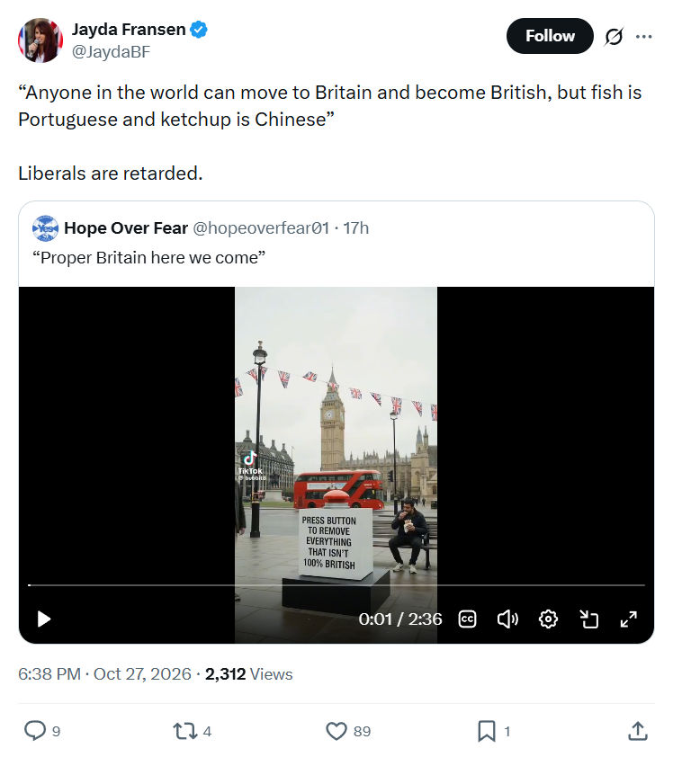 Jayda Fransen: “Anyone in the world can move...