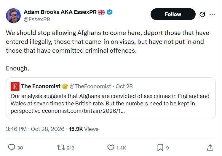 Adam Brooks: We should stop allowing Afghans...