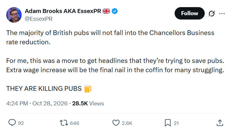 Adam Brooks: The majority of British pubs...