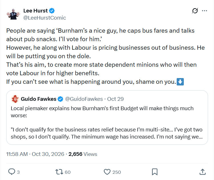 Lee Hurst: People are saying ‘Burnham’s...