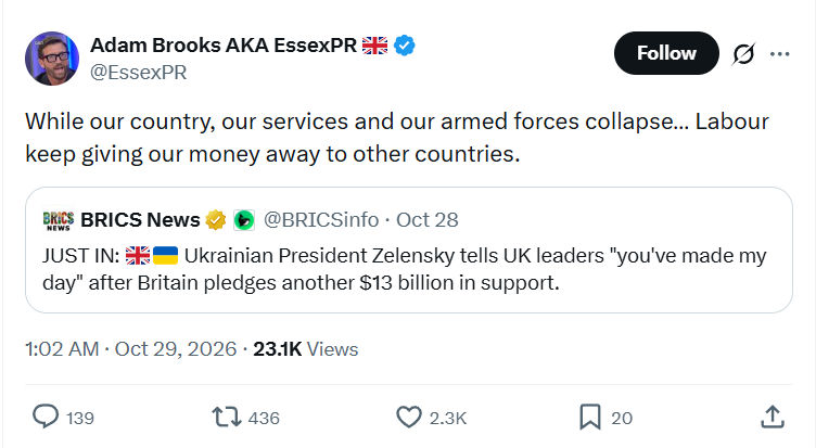 Adam Brooks: While our country, our services...