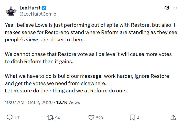 Lee Hurst: Yes I believe Lowe is just performing...