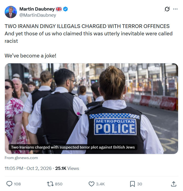 Martin Daubney: TWO IRANIAN DINGY ILLEGALS...