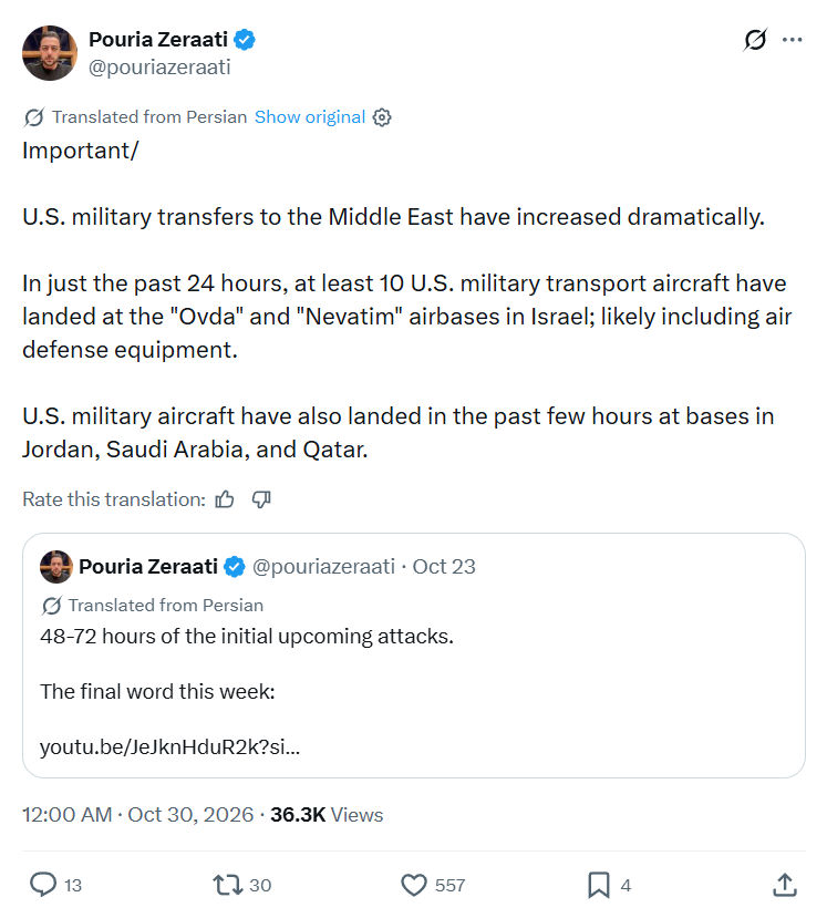 Pouria Zeraati: U.S. military transfers to the Middle...