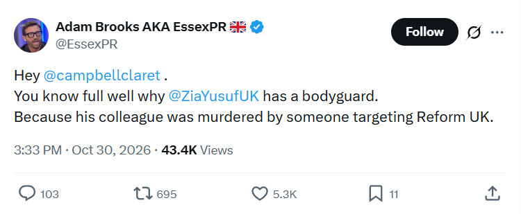 Adam Brooks: You know full well why...