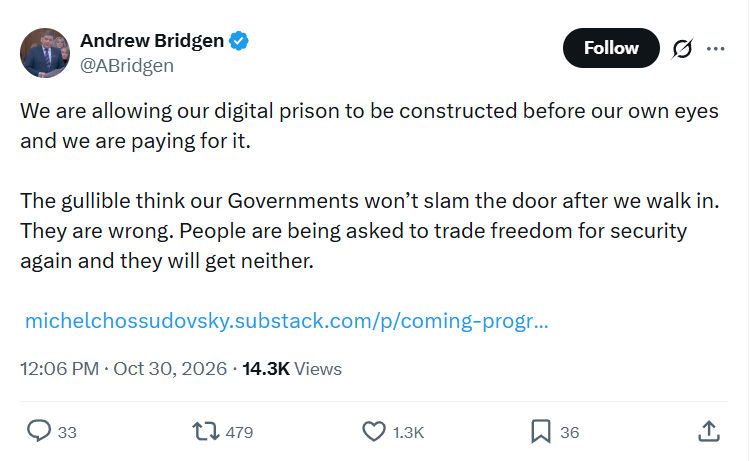 Andrew Bridgen: We are allowing our digital prison...