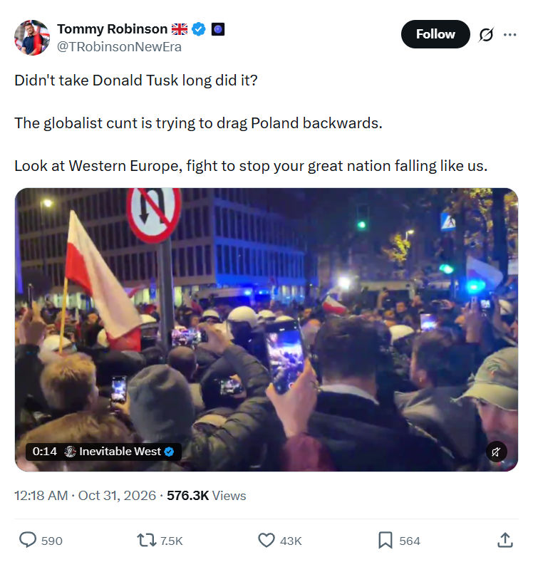 Tommy Robinson: Didn't take Donald Tusk...