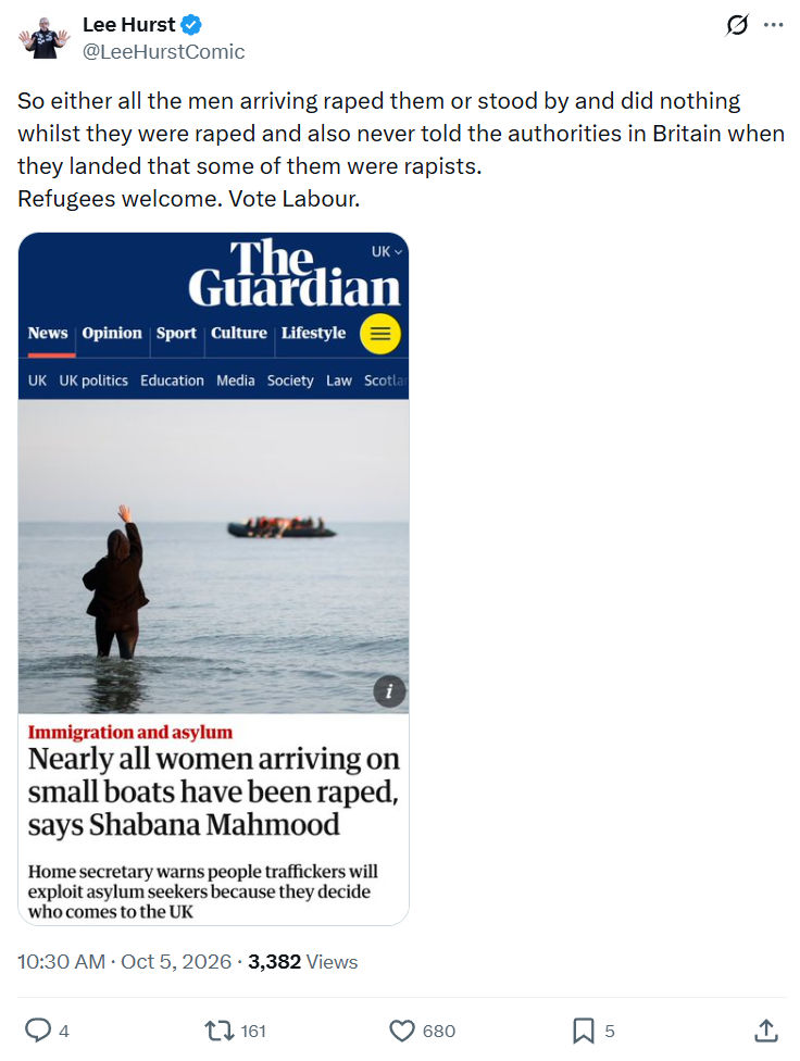 Lee Hurst: So either all the men arriving...