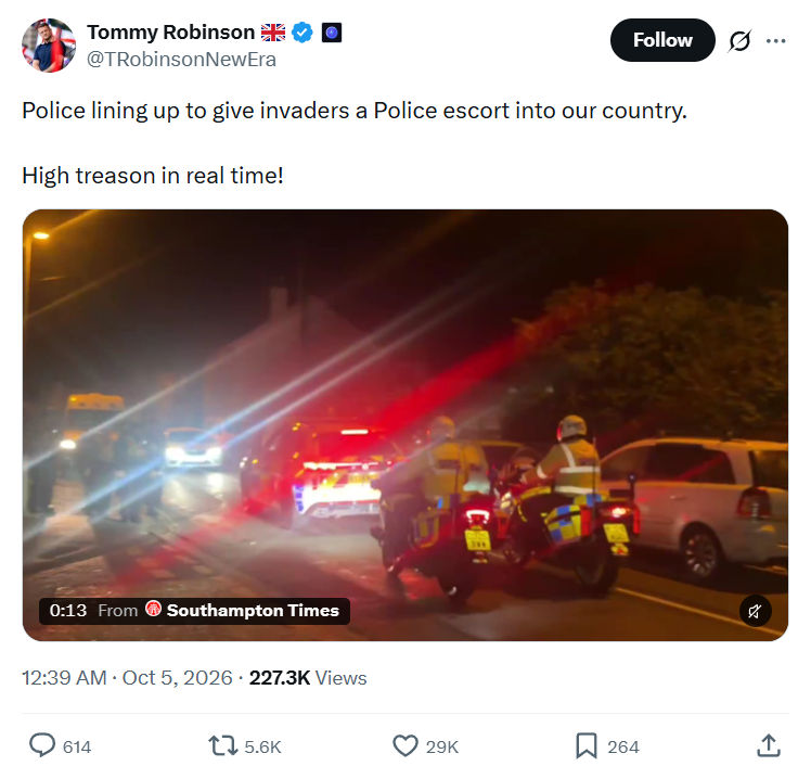 Tommy Robinson: Police lining up to give...