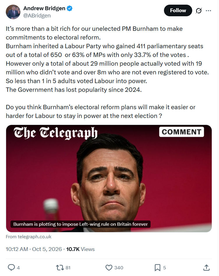 Andrew Bridgen: It’s more than a bit rich...