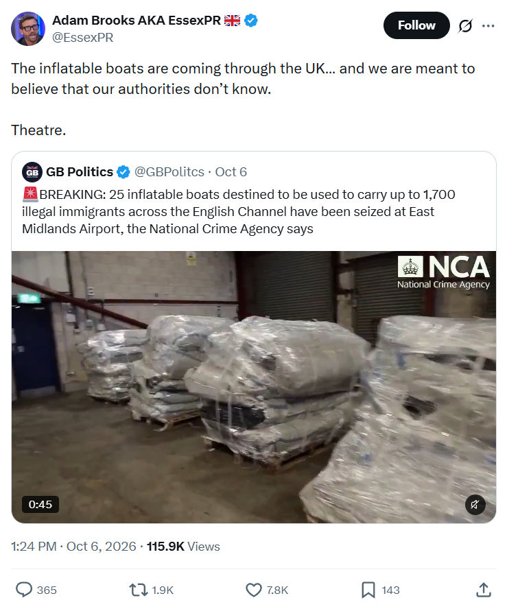 Adam Brooks: The inflatable boats...