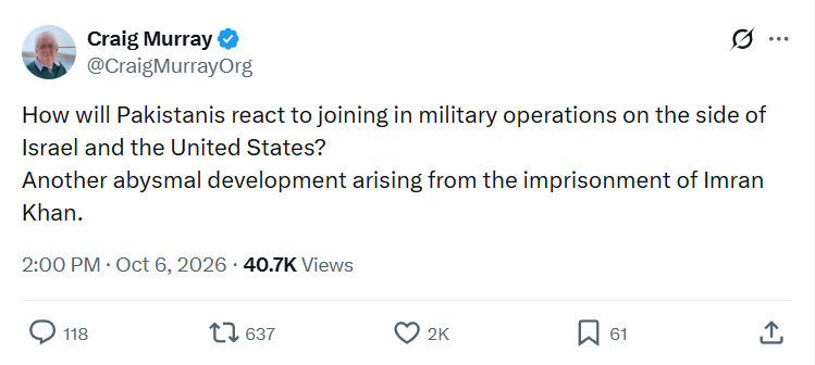 Craig Murray: How will Pakistanis...