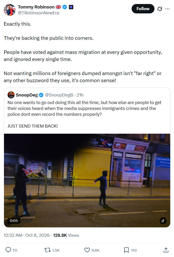 Tommy Robinson: They're backing the public...