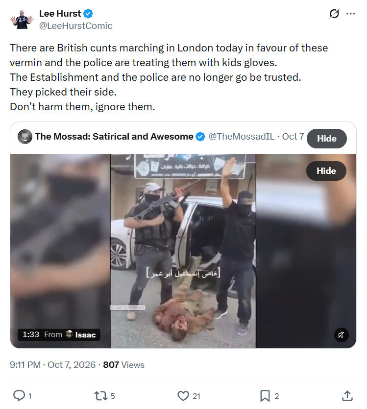 Lee Hurst: There are British cunts...
