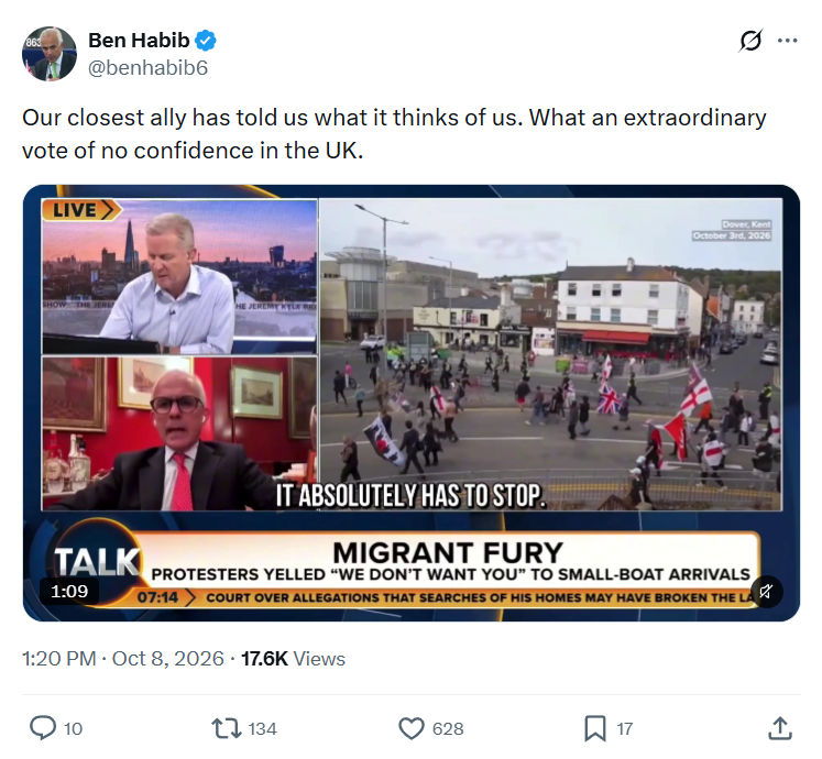 Ben Habib: Our closest ally has told...