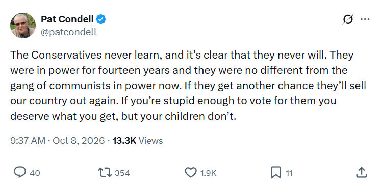 Pat Condell: The Conservatives never learn...
