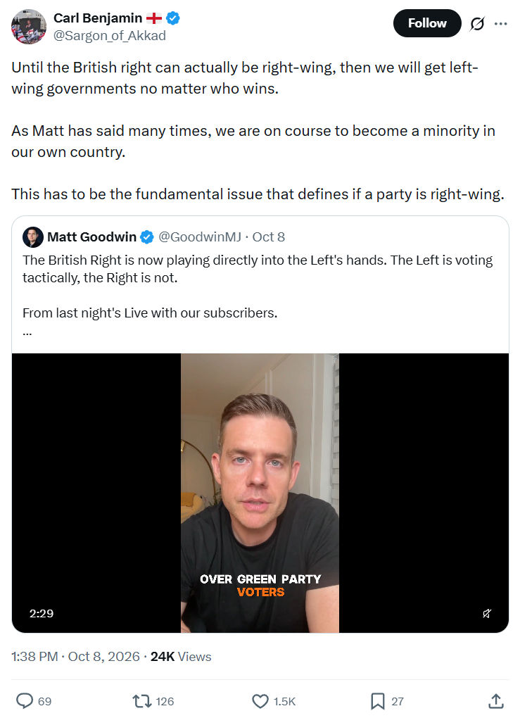 Carl Benjamin: Until the British right can actually...