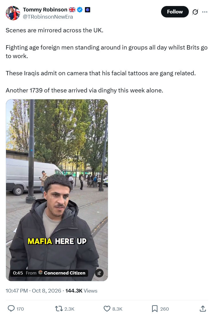 Tommy Robinson: Scenes are mirrored across the UK...