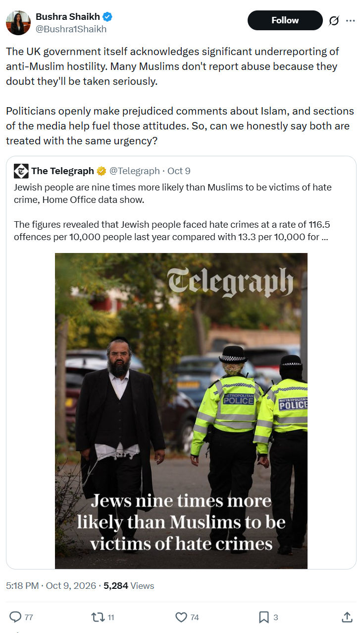 Bushra Shaikh: The UK government itself...