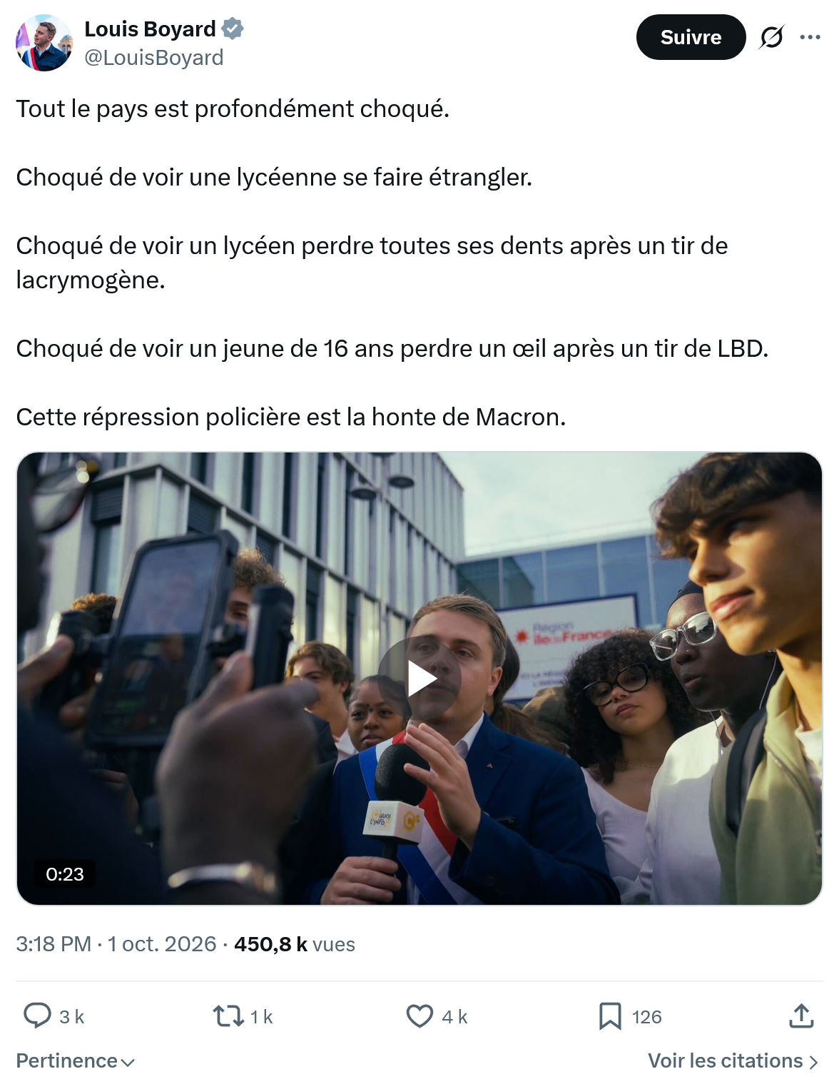 Louis Boyard: Tout le pays est profondément...