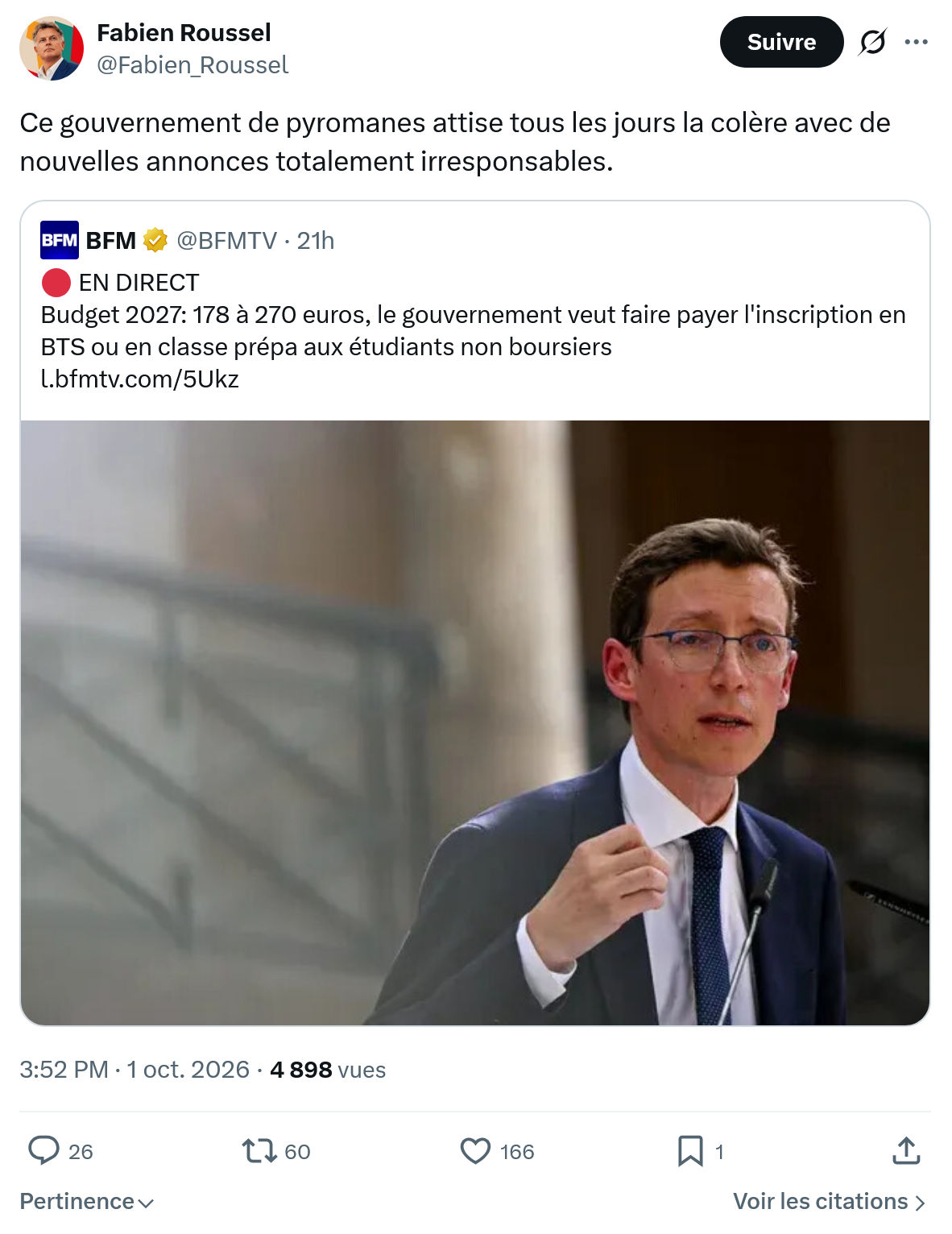 Fabien Roussel: Ce gouvernement de pyromanes...