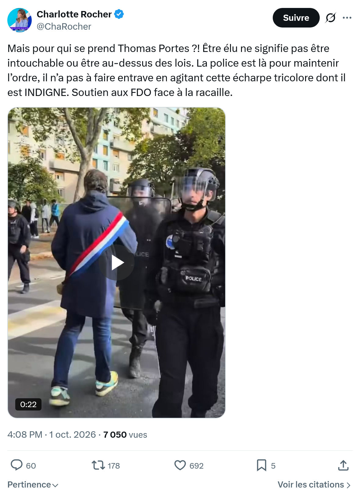 Charlotte Rocher: Mais pour qui se prend Thomas Portes...