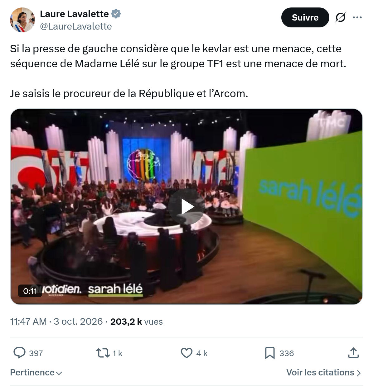Laure Lavalette: Si la presse de gauche considère...