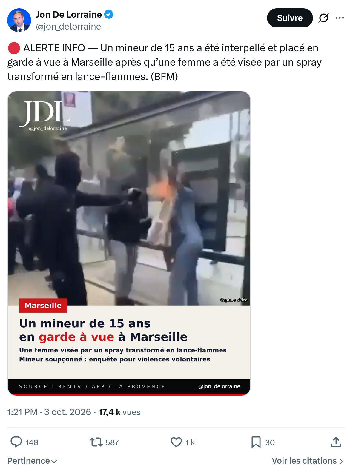 Jon De Lorraine: ALERTE INFO — Un mineur...