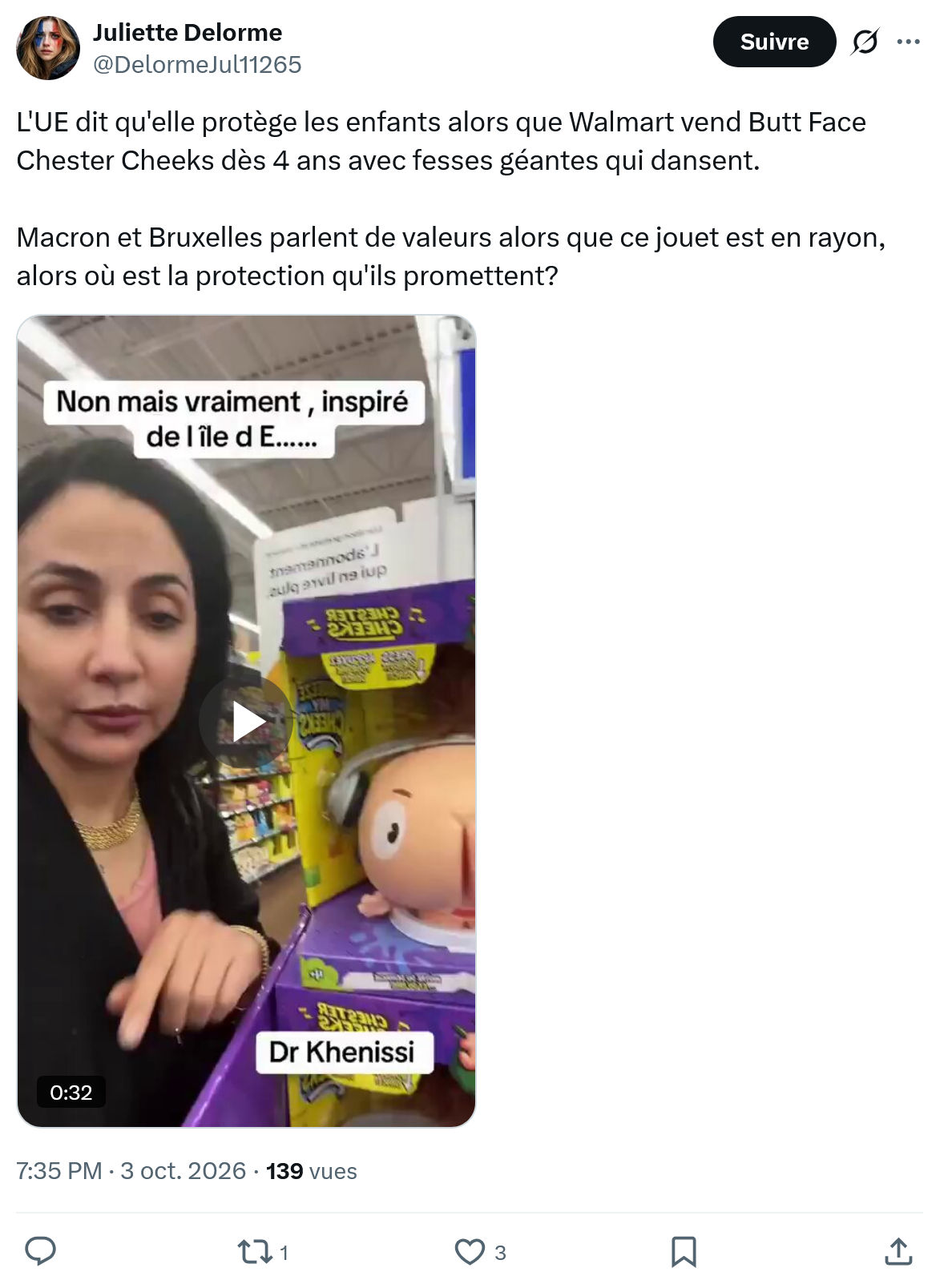 Juliette Delorme: L'UE dit qu'elle protège...