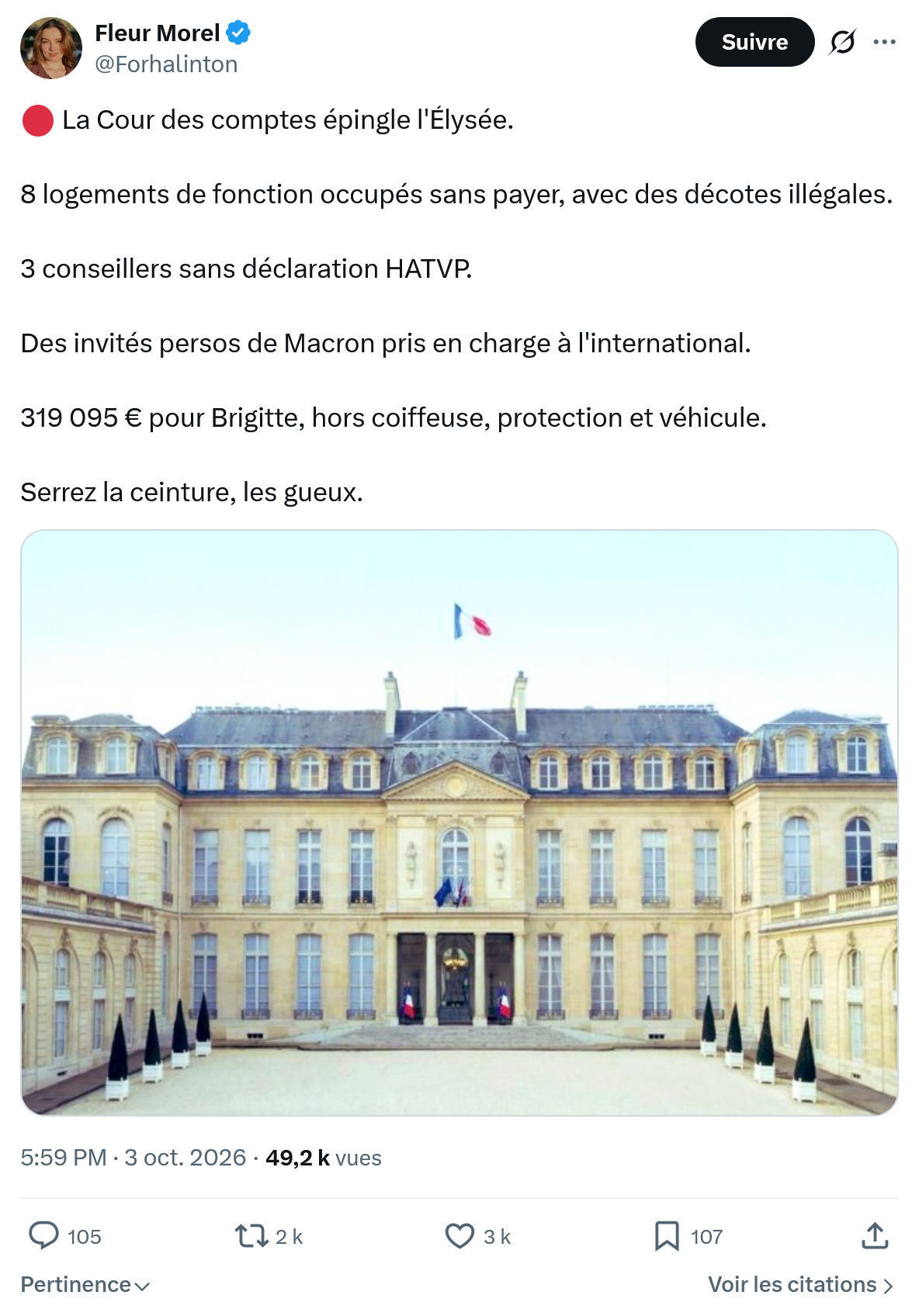 Fleur Morel: La Cour des comptes épingle...