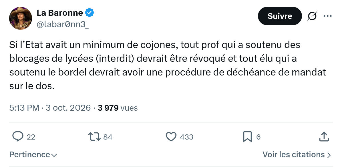 La Baronne: Si l’Etat avait un minimum...