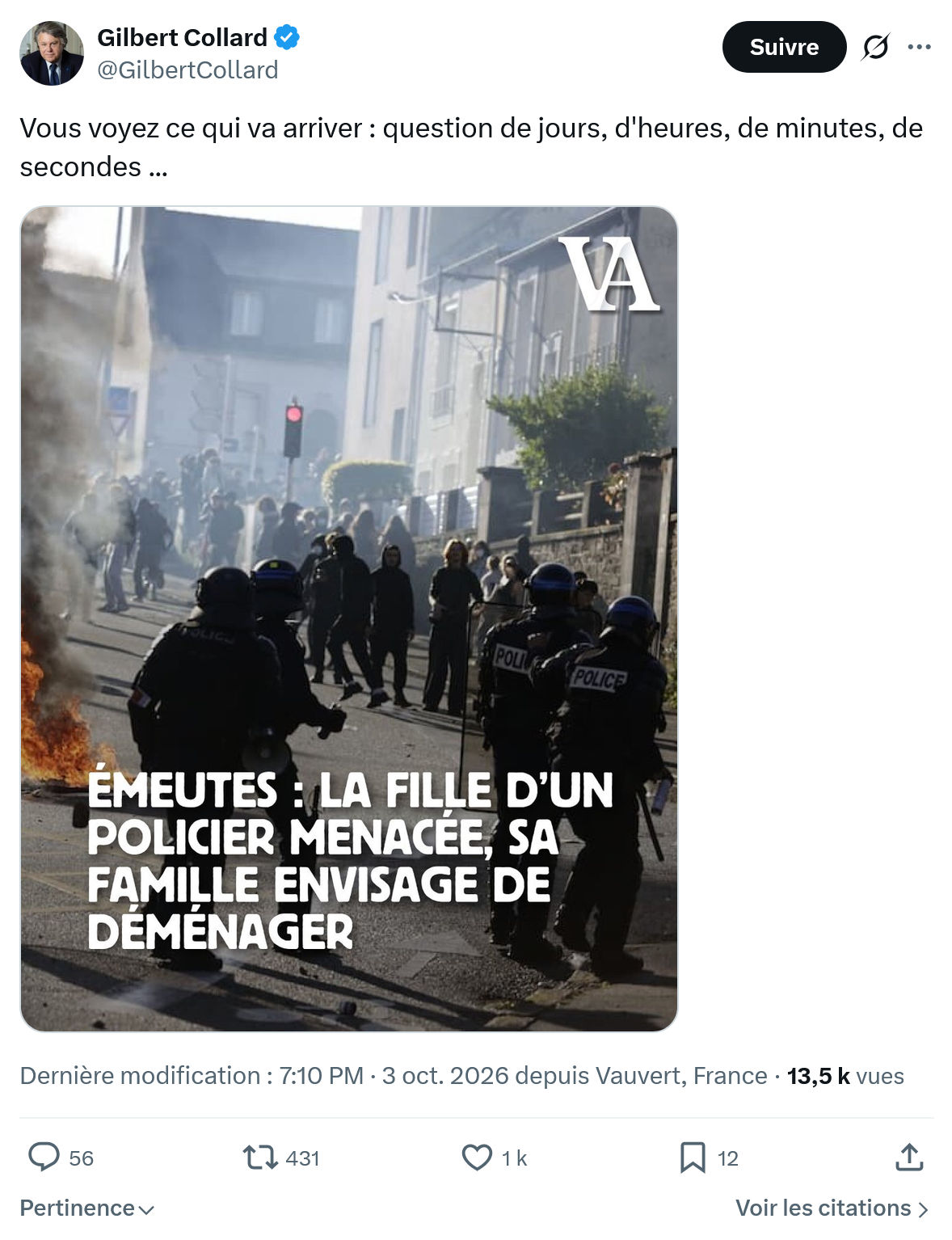 Gilbert Collard: Vous voyez ce qui va arriver...