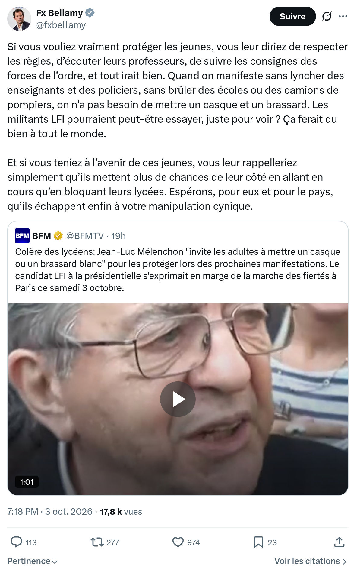 Fx Bellamy: Si vous vouliez vraiment protéger...