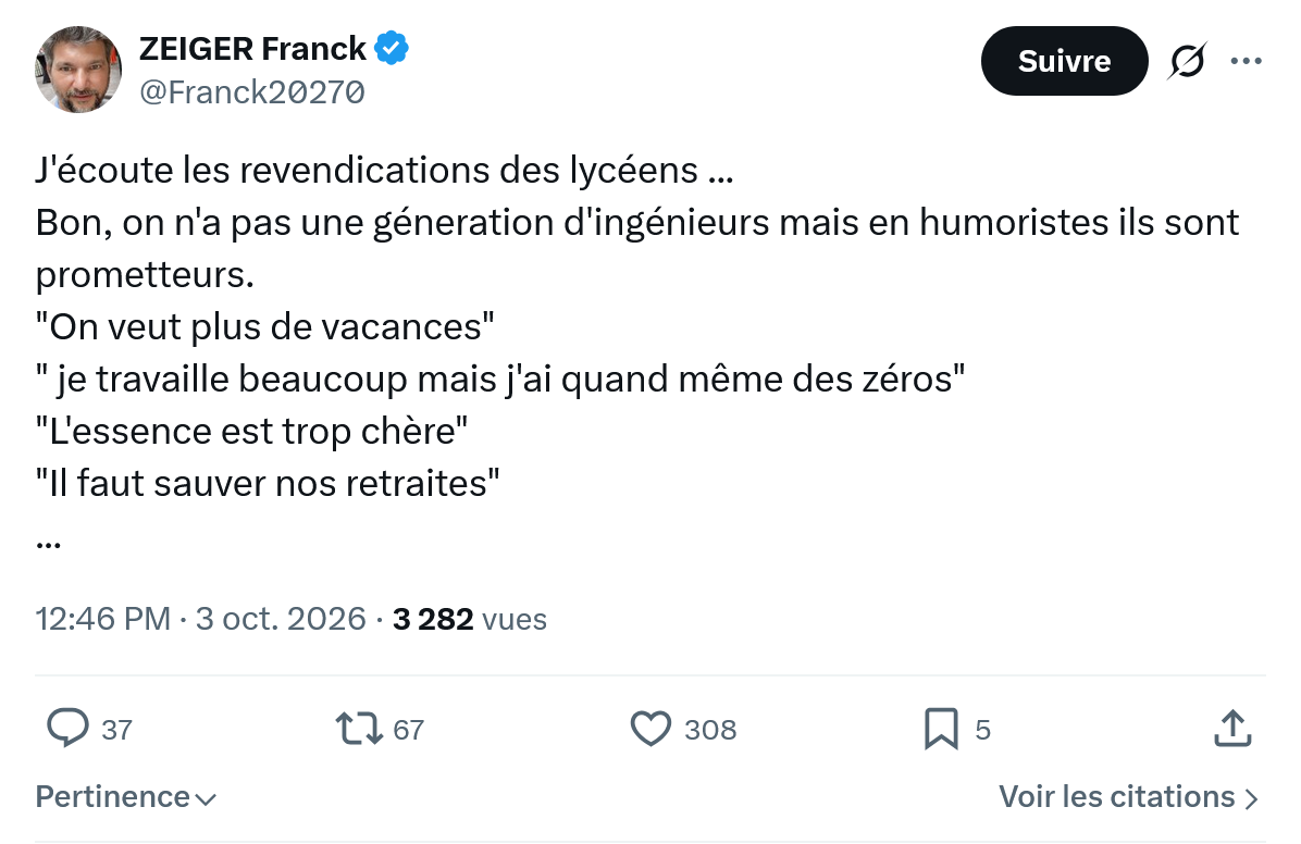 Zeiger Franck: J'écoute les revendications...