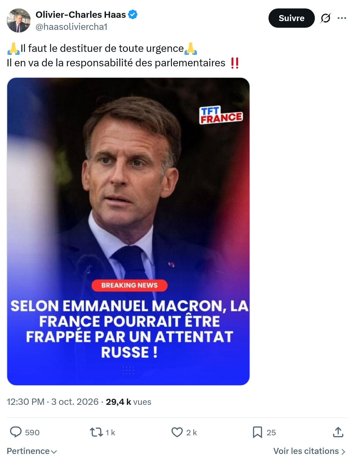 Olivier-Charles Haas: Il faut le destituer...